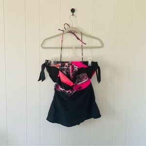 OP Vibrant Pink and Black Bikini Set